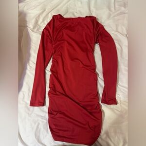SHEIN Chic Red Long Sleeve Dress